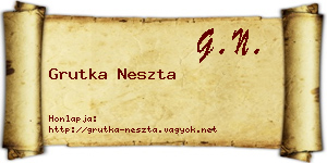 Grutka Neszta névjegykártya